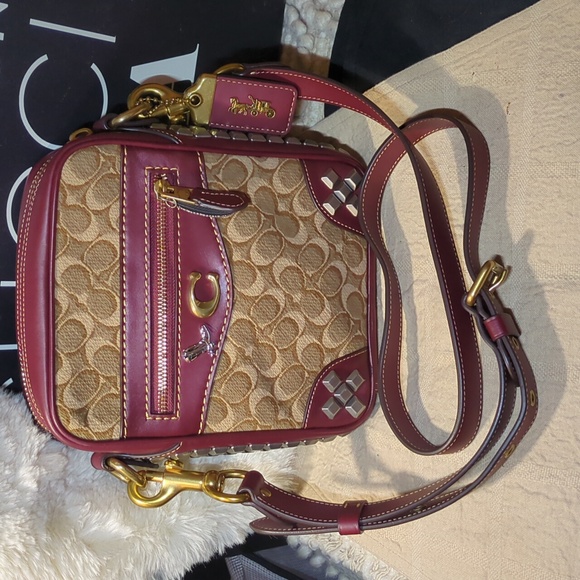 Coach Handbags - Coach Max 1941 Edition crossbody  Signature Jacquard With Pyramid Rivets $275